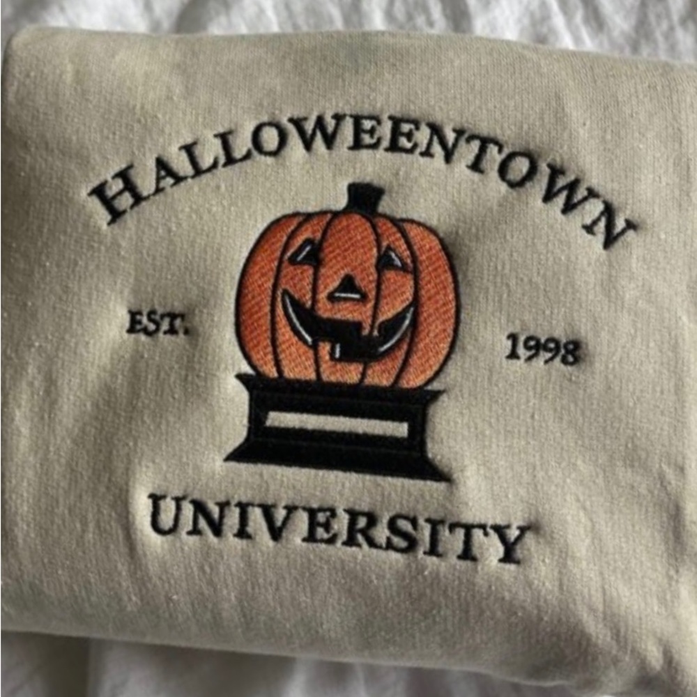 Halloweentown University embroidered sweatshirt, custom made by me. Unisex sizes
